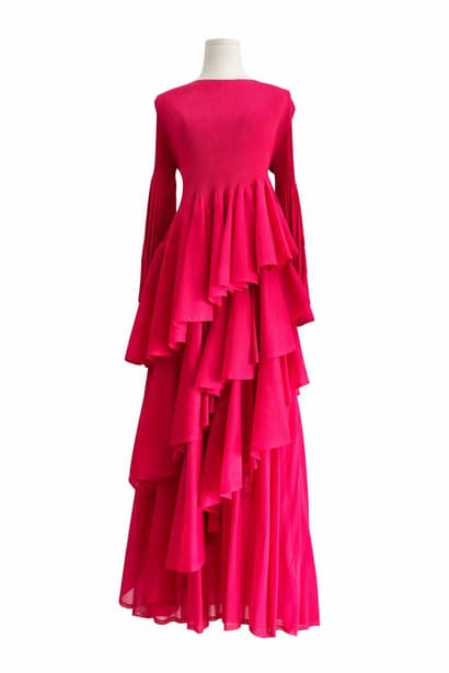 Vestido Fuchsia Cascade