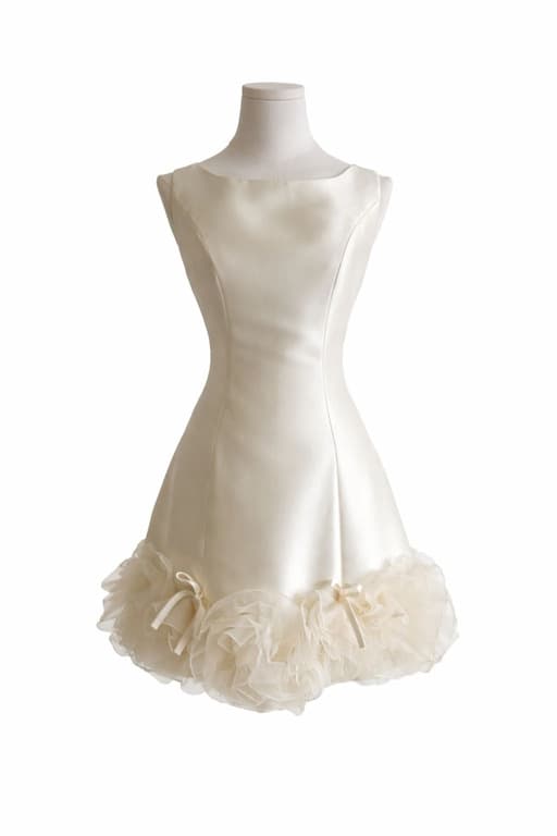 Vestido Ivory Satin Bloom
